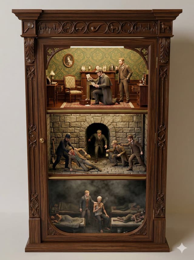 Game Asset - Sherlock Holmes Ornate Cupboard Diorama Prompt — output