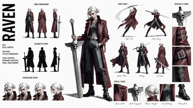 Comic / Storyboard - High-Fashion Character Concept Sheet — output