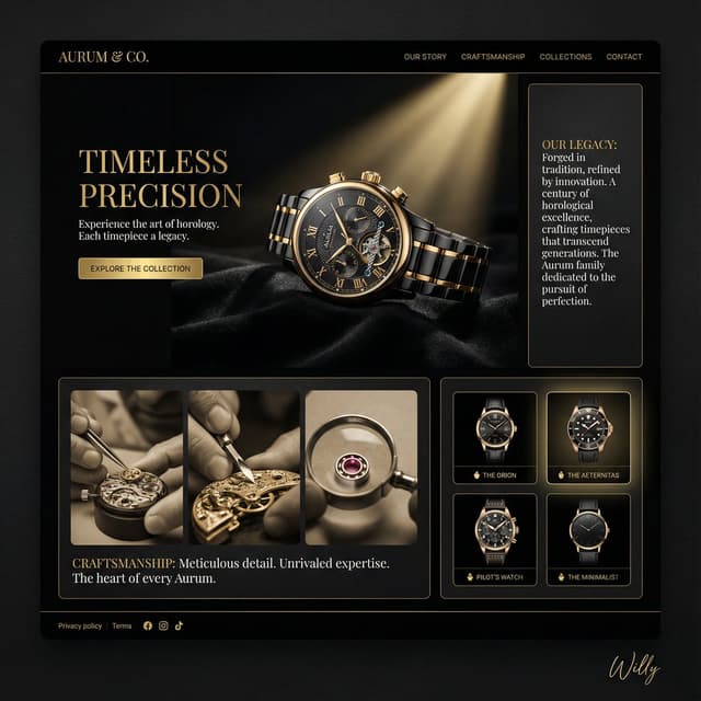 Luxury Watch Brand Landing Page Design Prompt — output