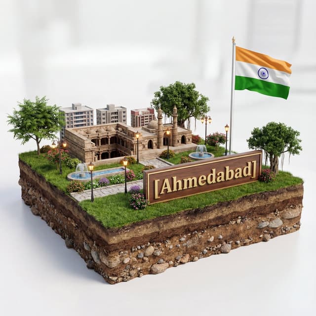 3D Diorama of Ahmedabad Landmark — output