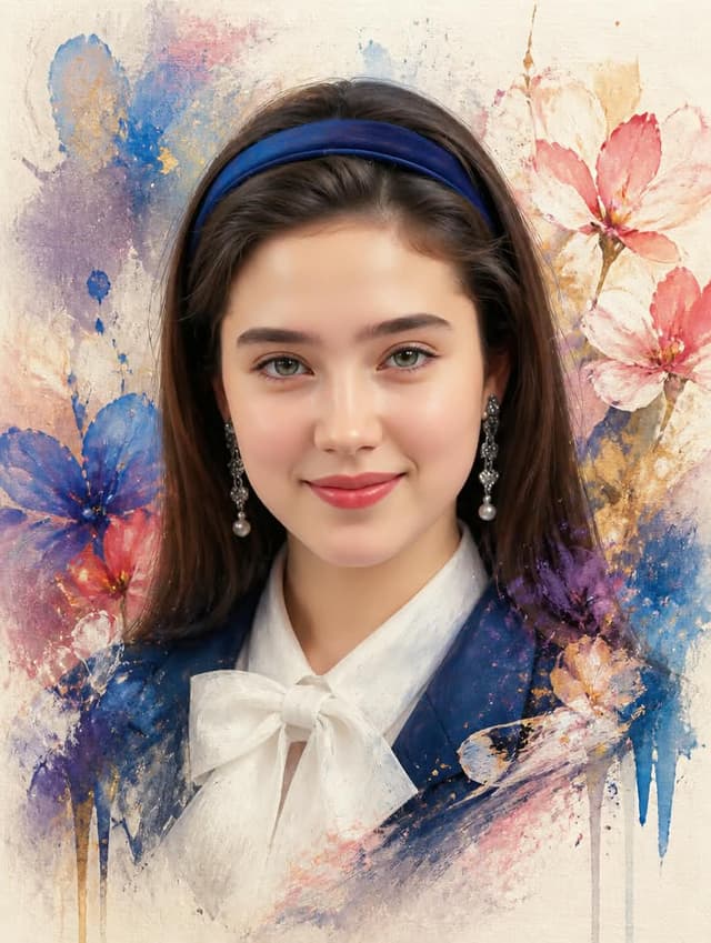 Profile / Avatar - Mixed-Media Floral Fashion Portrait — output