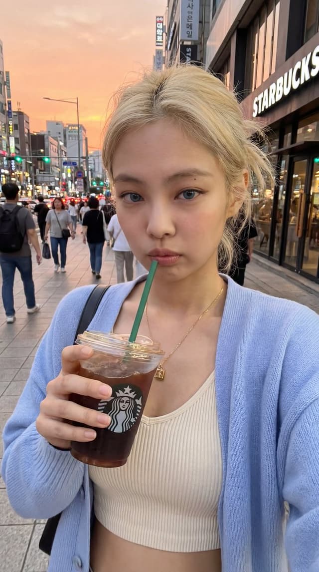 Profile / Avatar - Seoul Street Sunset Selfie — output