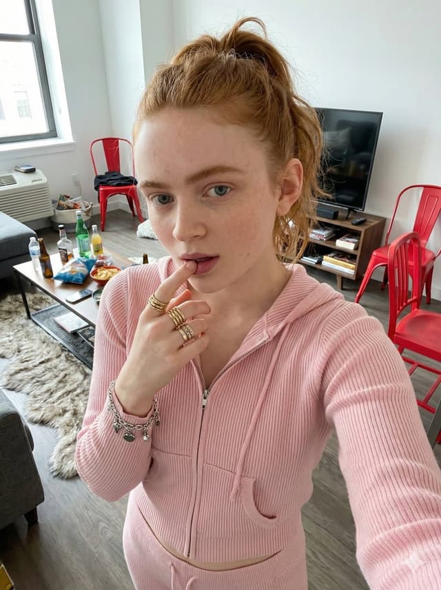 Profile / Avatar - Sadie Sink Candid Selfie in Loungewear Prompt — output