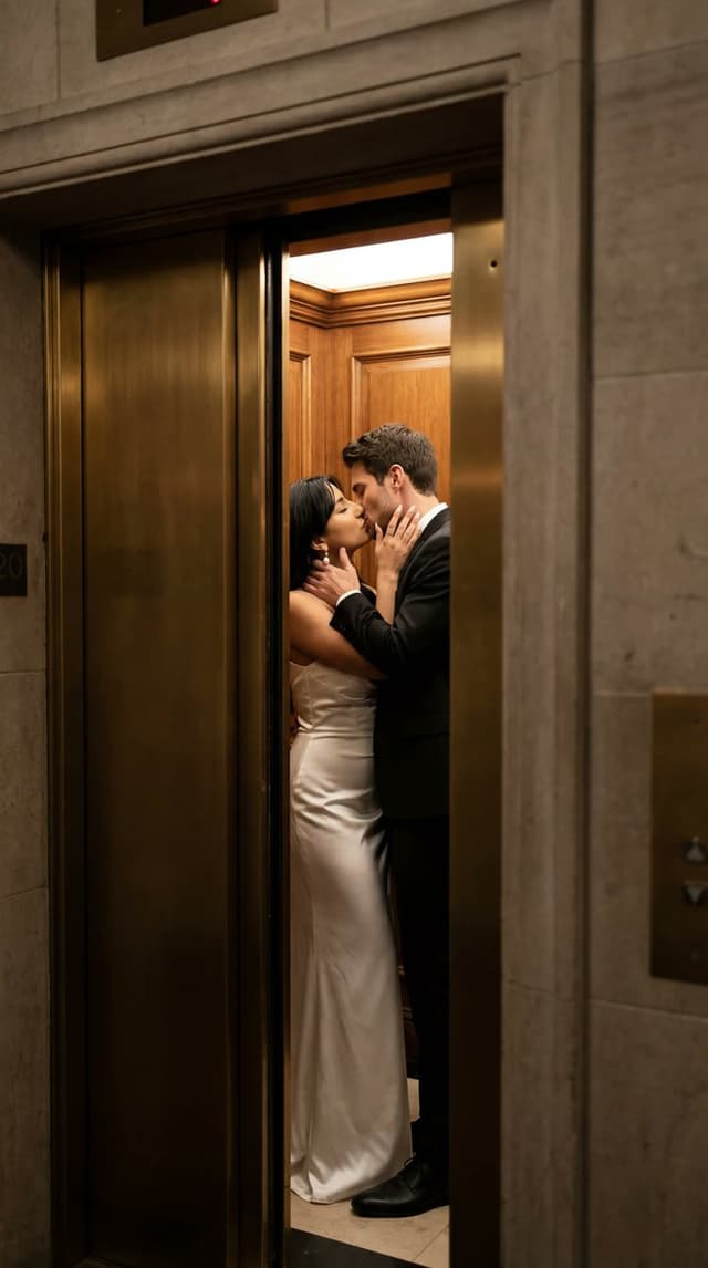 Social Media Post - Cinematic Photoreal Elevator Kiss Scene — output