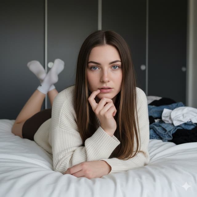 Low-Angle Bedroom Portrait — output