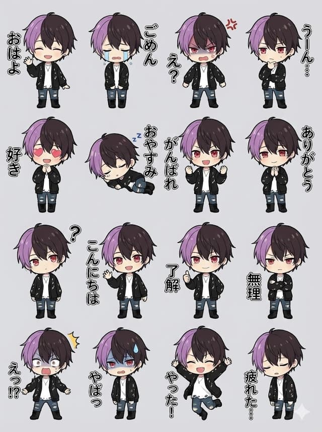 LINE sticker sheet from an attached image — output