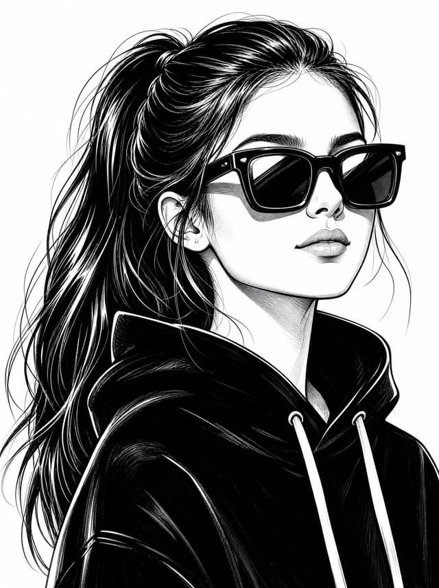 Comic / Storyboard - Black and White Fashion Portrait — output