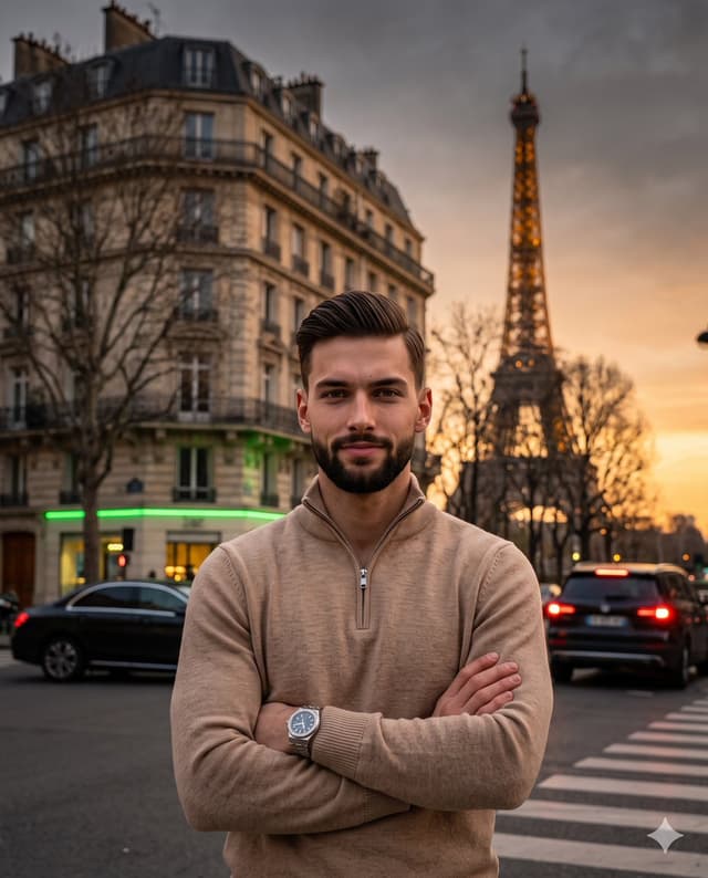 Profile / Avatar - Parisian Twilight Lifestyle Portrait — output