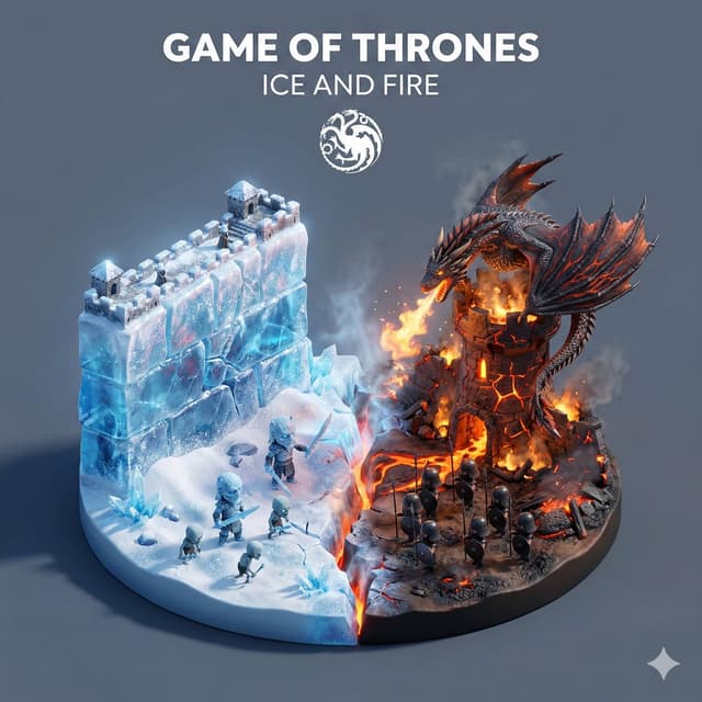 Game of Thrones Ice and Fire Isometric Diorama — output