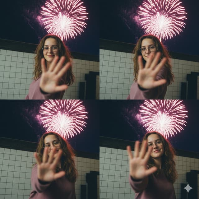 Vintage Digicam Quad-Split Collage with Motion Blur — output