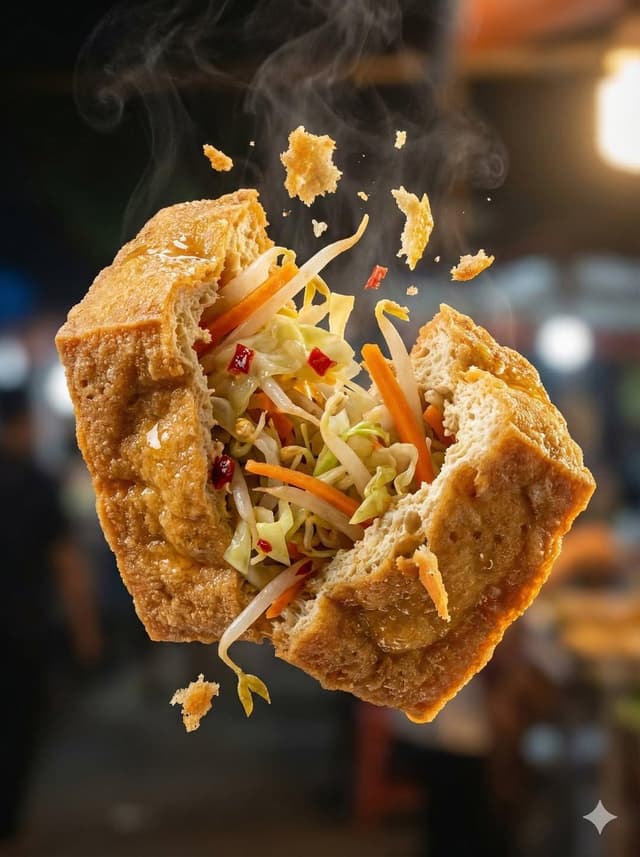 Macro Food Photography of Tearing Martabak Telur — output