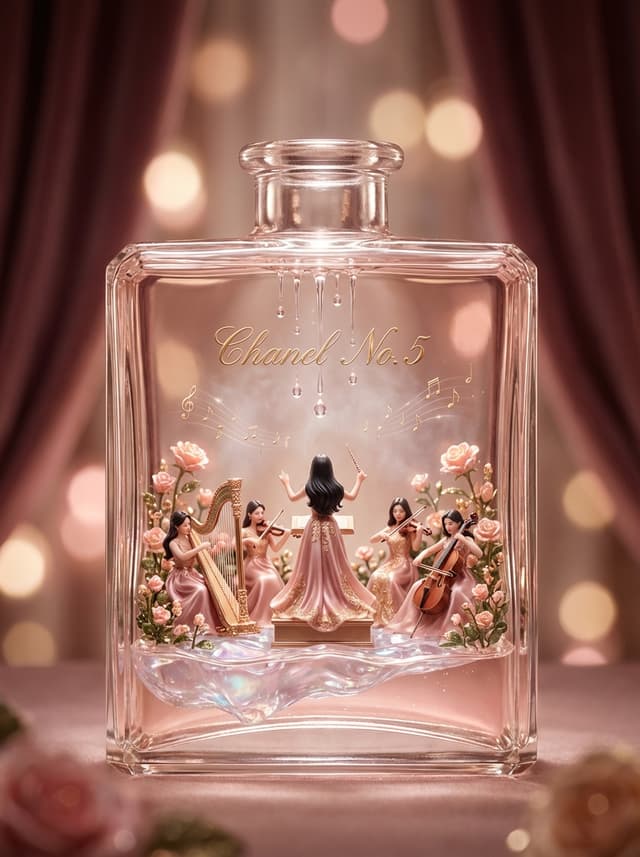 E-commerce Main Image - Luxury Skincare Diorama in a Perfume Bottle — output