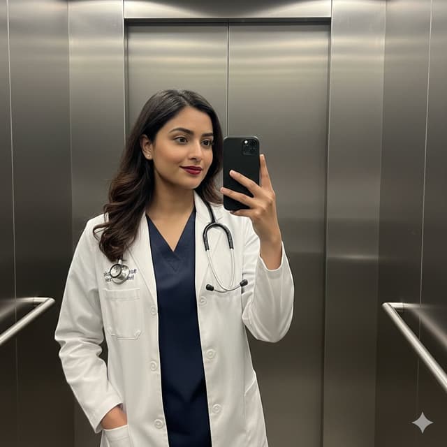 Profile / Avatar - South Asian Doctor Mirror Selfie Prompt — output