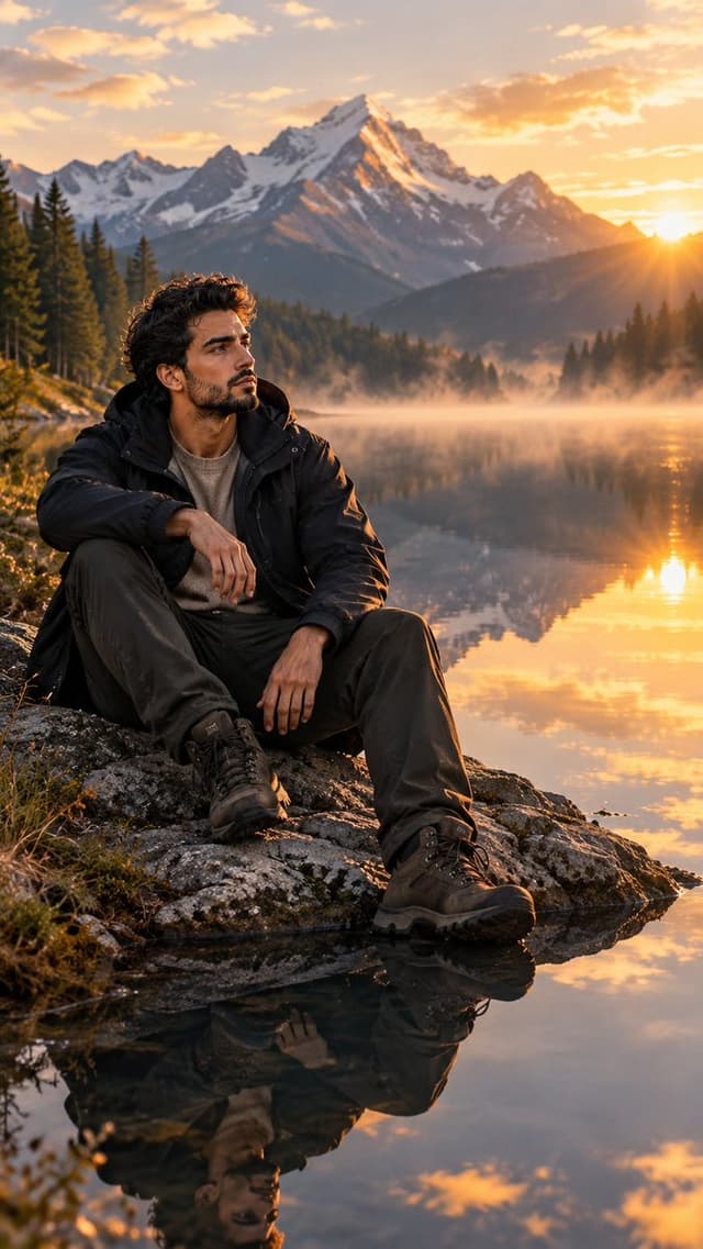 Social Media Post - Alpine Lake Sunrise Portrait — output