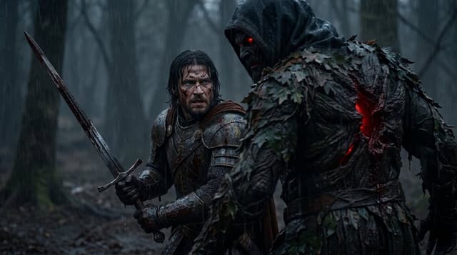 Game Asset - Battle-Worn Knight vs Forest Wraith — output