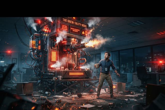 YouTube Thumbnail - Sci-Fi Coffee Machine Boss Battle — output