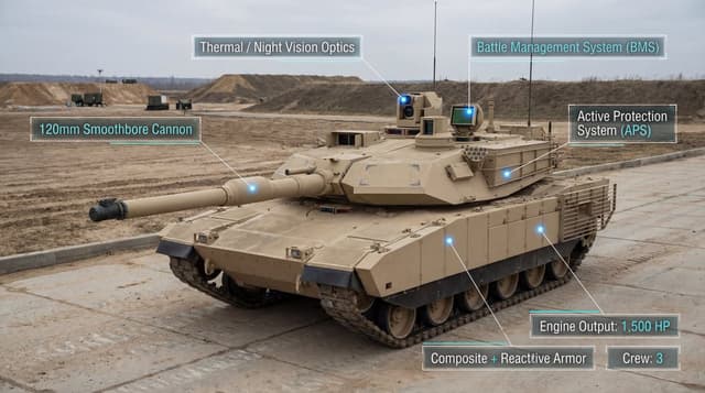 Infographic / Edu Visual - Modern Combat Tank Infographic Prompt — output