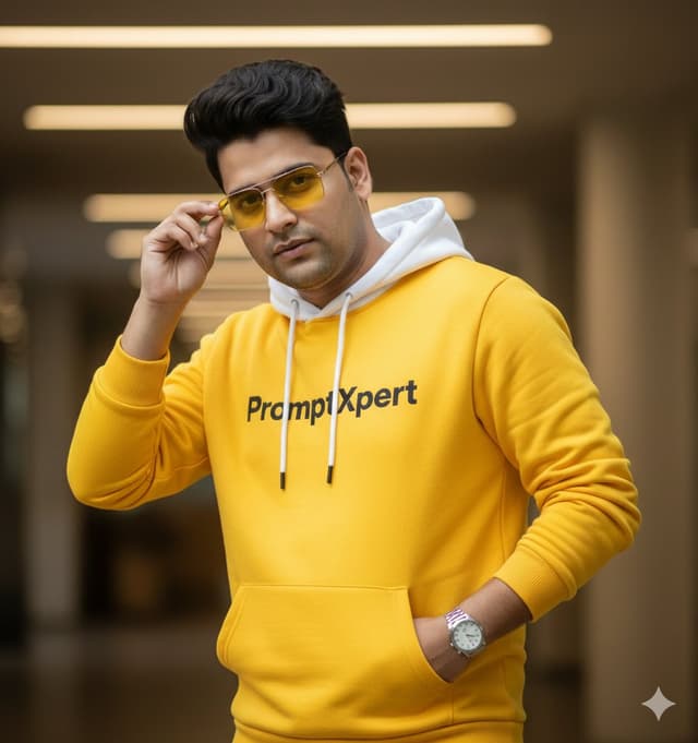 16K Cinematic Portrait with Identity Lock and Yellow Hoodie — output