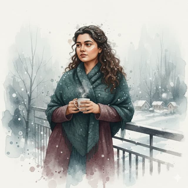 Winter Watercolor Portrait with Identity Lock Prompt — output