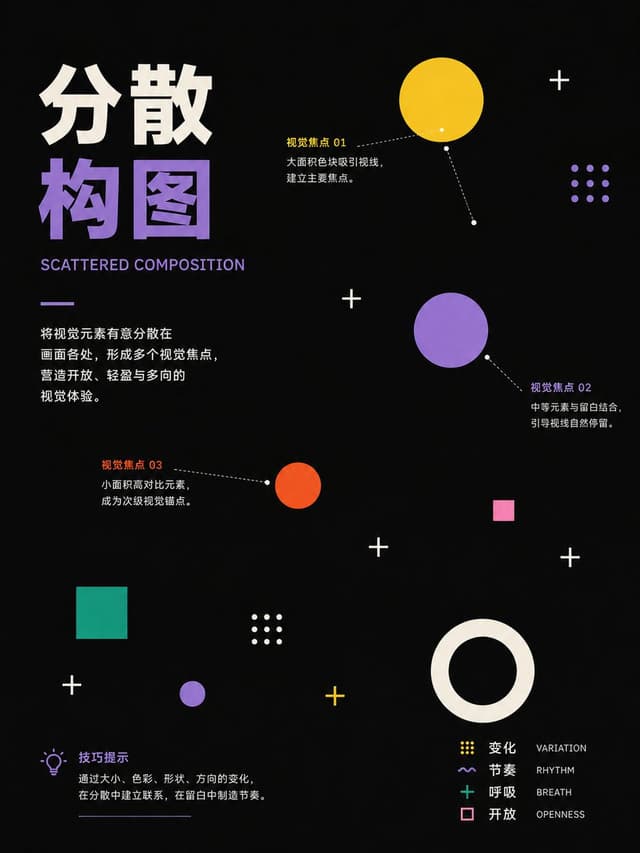 Infographic / Edu Visual - Scattered Composition Knowledge Card — output