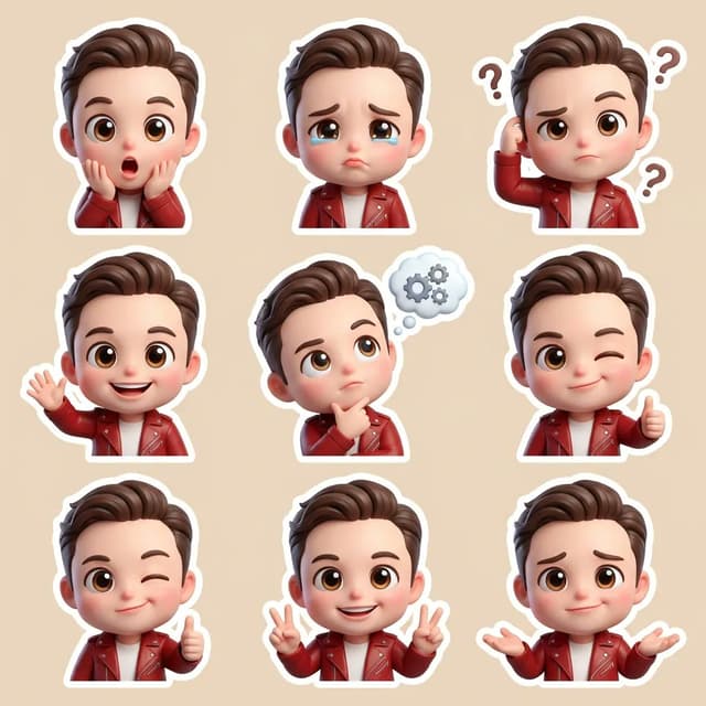 Game Asset - 3D Chibi Cartoon Sticker Set Generation Prompt — output