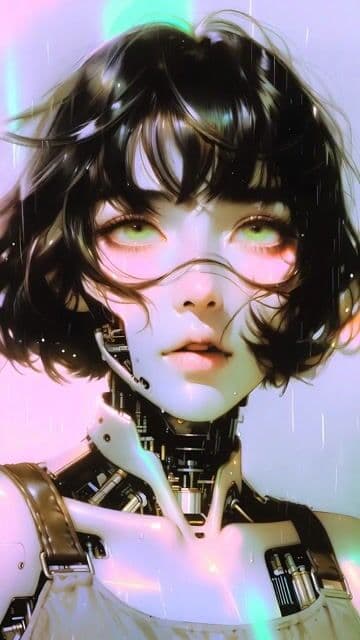 Cyborg woman portrait animation prompt — cover