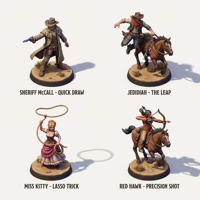 Infographic / Edu Visual - 3D Isometric Miniature Models of Western TV Characters — output