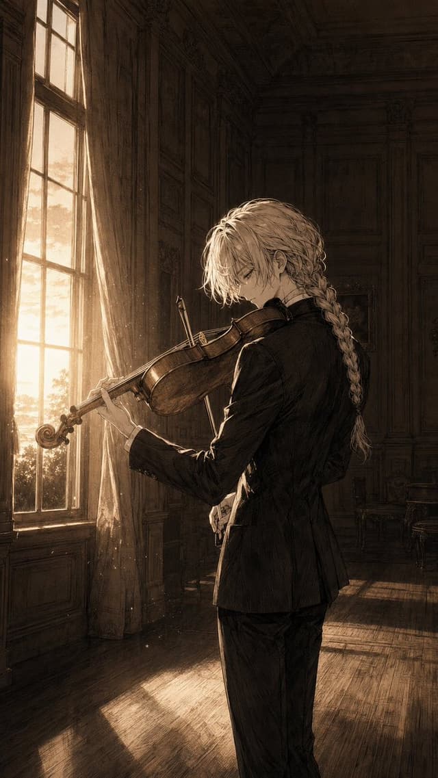 Comic / Storyboard - Melancholic Anime Violinist at Sunset — output