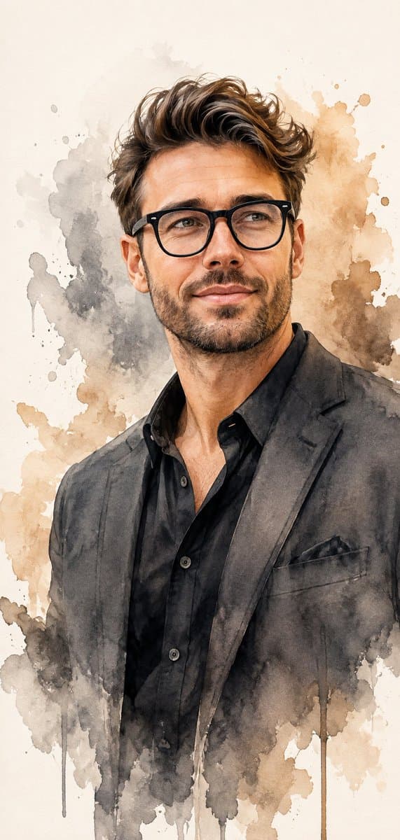 Profile / Avatar - Refined Watercolor Portrait of a Mature Man — output