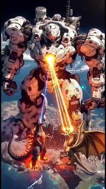 Epic Mecha vs Kaiju Aerial Battle — cover