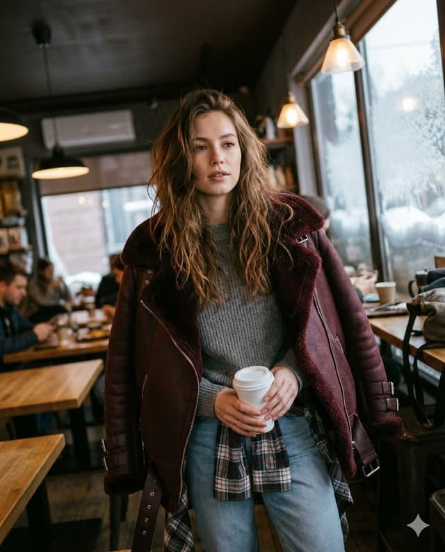 Candid Medium Shot of Woman in Cafe — output
