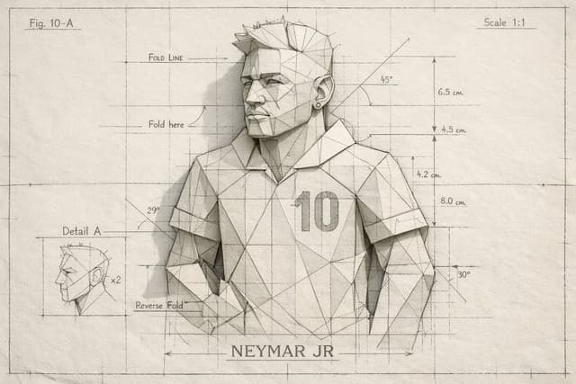Infographic / Edu Visual - Blueprint Illustration of Neymar JR — output