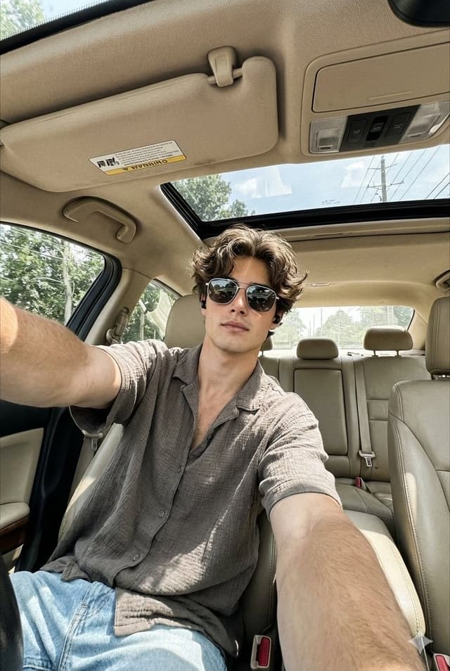 Wide-Angle Car Selfie Replication Prompt — output