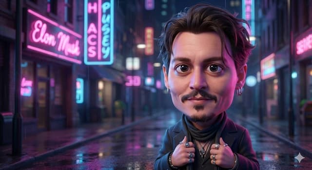 3D Neon Caricature Prompt (Pixar Style) — output