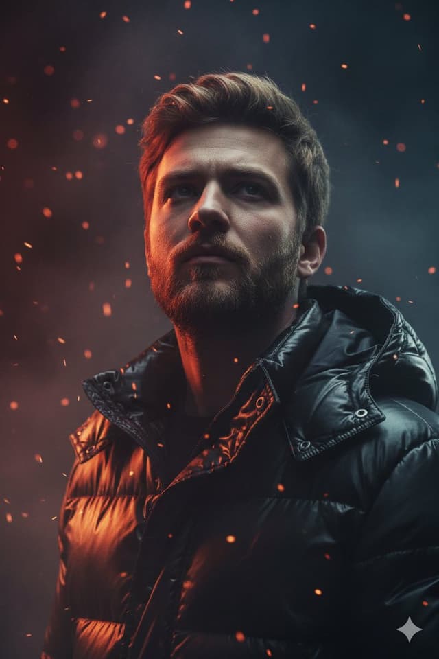 Dramatic Cinematic Portrait of a Rugged Young Man — output