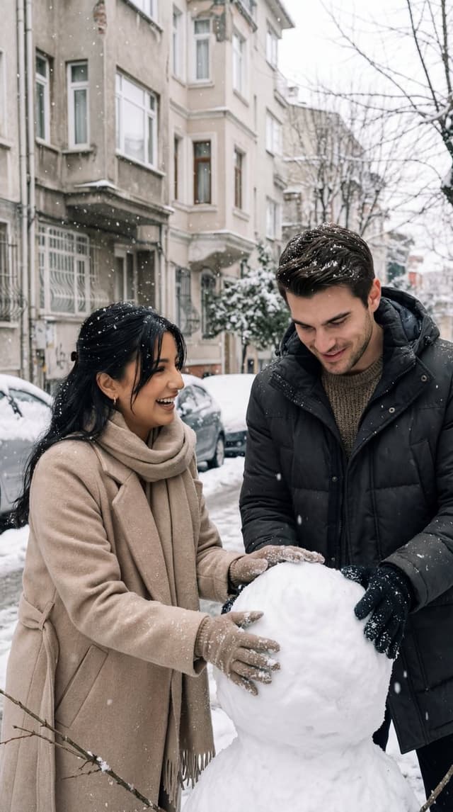 Photorealistic Cinematic Street Romance in Istanbul Snow — output