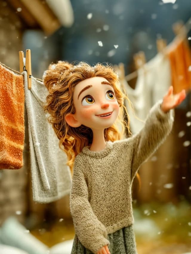 Cinematic Winter Portrait of Childlike Wonder Prompt — output