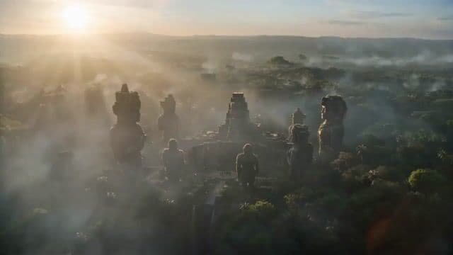 Cinematic Adventure Scene in Ancient Jungle Ruins — cover