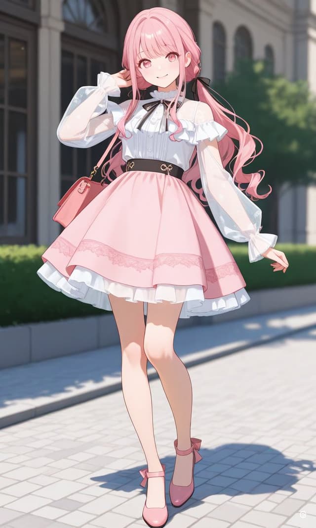 Cute Ribbon Coordinate Fashion Prompt — output