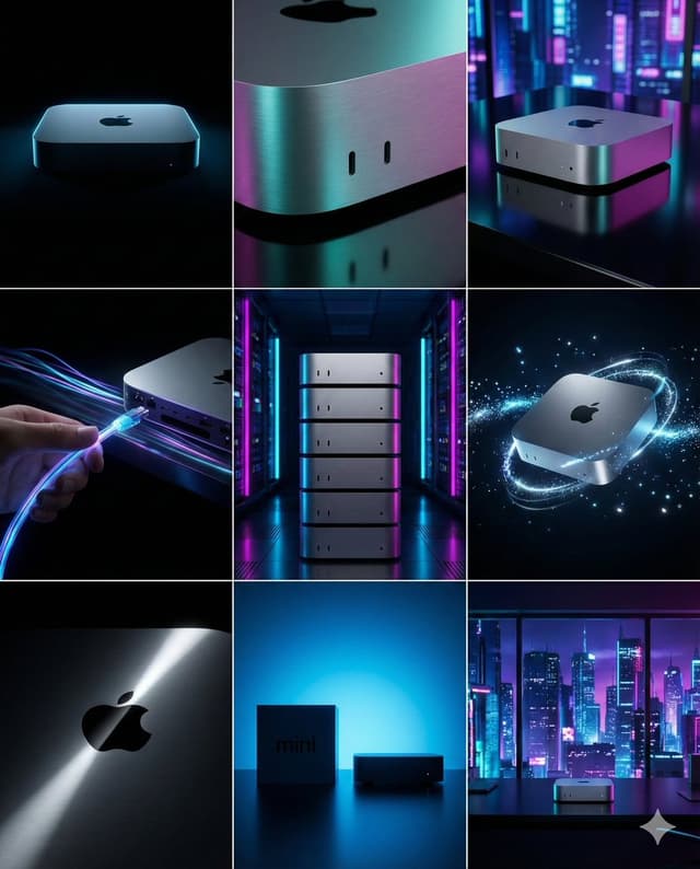 Comic / Storyboard - Cyberpunk Tech Visual Storyboard for Mac Mini Branding — output