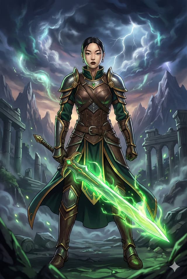 Game Asset - Combining image generation prompts for a fantasy card style — output