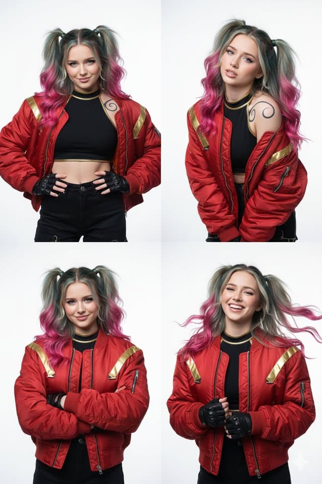 Product Marketing - 2x2 Grid of Cyber-Punk Portrait Shots — output