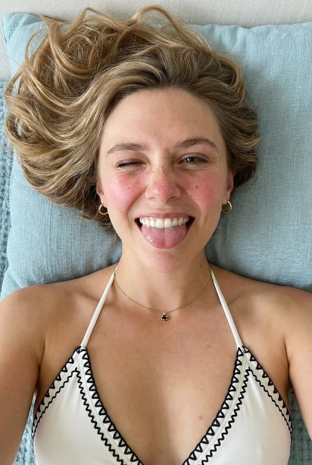 Overhead Playful Portrait (Blonde Hair Variant) — output