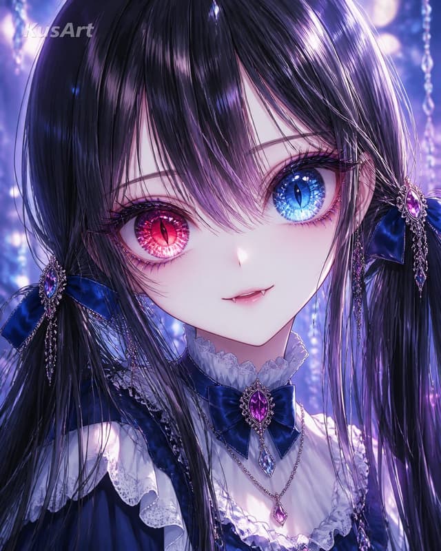 Game Asset - Anime Girl Heterochromia Portrait — output