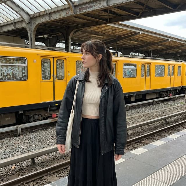 Candid street photography on a train platform — output