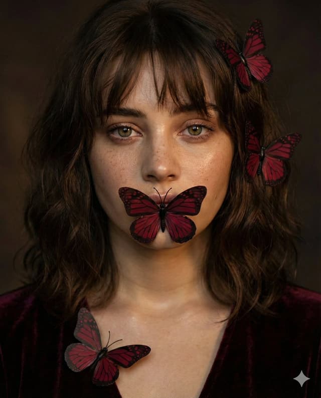 Mysterious Portrait with Butterflies — output