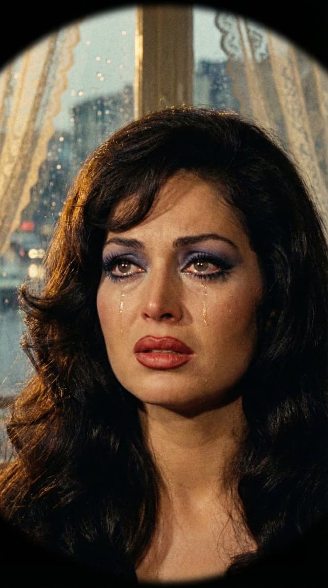 YouTube Thumbnail - JSON Prompt for 1971 Yeşilçam Cinematic Portrait of Türkan Şoray Crying — output