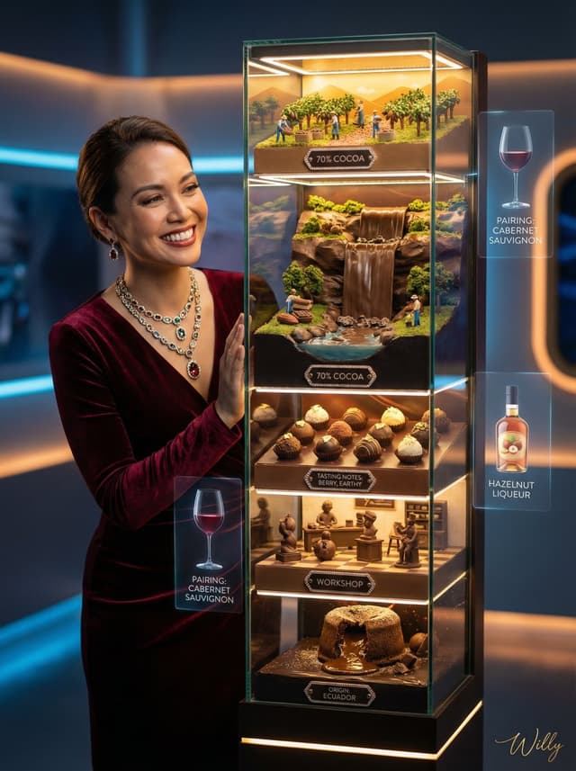 Luxury 3D Chocolate Diorama Advertisement — output