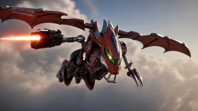 Game Asset - Future Spawn Flying Demon Drone — output