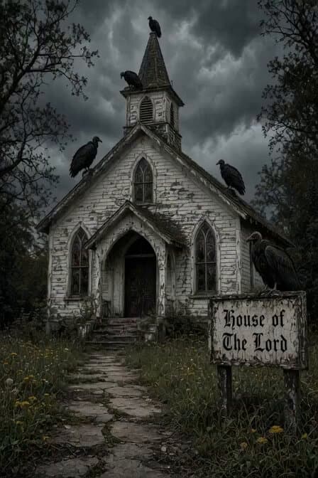 Spooky Church Skeleton Video Prompt